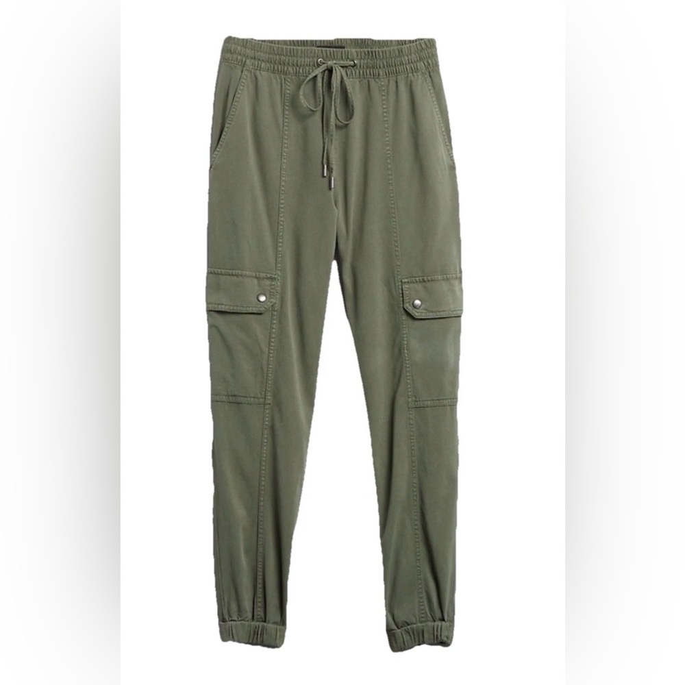 Banana Republic Women's Army Green Jogger Cargo Drawstring Elastic Cuff Pant - M